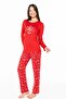 Women's Crew Neck Long Sleeve Patterned Pajama Set S26151 Comfortable Fabric - 2