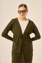 Women's Self-Tie Knitwear Cardigan Khaki 20727 - 3