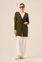Women's Self-Tie Knitwear Cardigan Khaki 20727 - 5