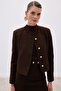 Short Tweed Jacket - Brown - 7