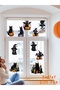 Transparent Double-Sided Hallowen Cats, Halloween, Glass, Wall, Sticker 10-18 cm - 2