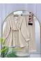 Brooched Waist Belted Jacket Pants Double Set