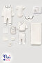 First Days Premium 10 Piece Hospital Discharge Set – 100% Cotton, White Navy Blue Ribbed