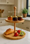 2-Tier Bamboo Presentation Stand – Breakfast and Dessert Serving Tray