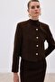 Short Tweed Jacket - Brown - 3