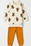 Baby 2-Piece Set Unisex |   Caretta Turtle Patterned Ribbed Sweatshirt + Bottom / 3-6-9-12 Months - 3