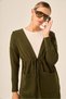 Women's Self-Tie Knitwear Cardigan Khaki 20727 - 4