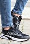 Men's Walking and Running Shoes - Black and White - 5