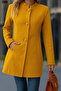 New Season Hakim Collar Women's Cashmere Jacket Short Length Front Buttoned with Pockets - 3