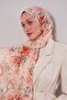 Salmon Rose Pattern Cotton Shawl - 2