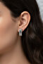 Zircon Stone Xuping Hoop Earrings - Silver Color Anti Allergic Earrings - 4