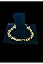 Steel Gold Blue Stone Detailed Bracelet - 3