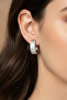 Zircon Stone Xuping Hoop Earrings - Silver Color Anti Allergic Earrings - 3