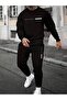 Men's Black Balance Summer Oversized Tracksuit Set
