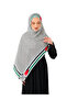 Shawl Palestine Kefiye Patterned Long Flag Border Tasselless Women's Shawl 70X180 cm - 7