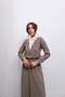 Elastic Waist Long Skirt and Long Sleeve Top Set D003 - Mink - 5
