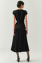 Crew Neck Belted Pleated Slim Fit Midi Dress - 3