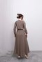 Elastic Waist Long Skirt and Long Sleeve Top Set D003 - Mink - 7