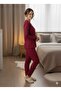 Women's Burgundy Winter Pajama Set - 4