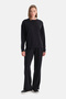 Black Wide Leg Basic Modal Pants
