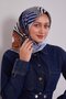 وشاح قطني بنمط هولوغرام باللون الأزرق الفاتح - 2