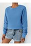 Kadın Basic Bisiklet Yaka Reglan Kol Sweatshirt - 4
