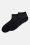 Black Men's 2-Piece Bamboo Baklava Pattern Quarter Socks - 2