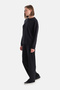 Black Wide Leg Basic Modal Pants - 3