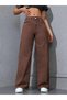 Melody Women's Coffee Jeans Palazzo Wide Leg Casual High Waist Denim Jeans Pants - 3