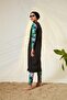Leaf Patterned Hijab Swimsuit - Black - 2