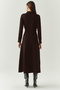 Belted Shirt Collar Pocket Slim Fit Midi Knitted Dress - 3