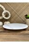 Presentation Stand 28 cm Natural White Marble with Natural Wooden Legs