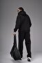Oversize Fit Kangaroo Pocket Hooded Straight Bottom Top Set - 6
