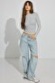 Gray Crew Neck Slim Fit Women's Bodysuit Mg2564 - 2
