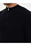 Navy Blue Slim Fit High Neck Zippered Knitwear Sweater 50317363-Vr033 - 7