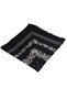 Black Beige Edge Line Middle Flower Pattern Detailed 100% Cotton Voile Bandana Scarf - 3