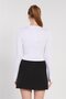 Women's Crew Neck Fingerless Long Sleeve Bodysuit - Ecru - 5