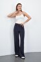 Nira Women's Maxi Size Flared Sandy Trousers-Smoked - 8