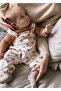Baby Girl Patterned Jumpsuit Body Set Cream 2606 - 2