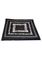 Black Beige Edge Line Middle Flower Pattern Detailed 100% Cotton Voile Bandana Scarf - 5
