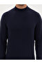 Navy Blue Slim Fit Quarter Collar Knitwear Sweater 50315728-Vr033 - 6