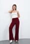 Nira Women's Maxi Length Spanish Flare Sandy Pants-Burgundy - 9