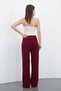 Nira Women's Maxi Length Spanish Flare Sandy Pants-Burgundy - 7