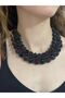 Burgundy Crystal Beaded Design Women's Necklace 22 cm - 2