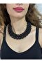 Burgundy Crystal Beaded Design Women's Necklace 22 cm - 3