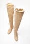 Women's Over-The-Knee Stretch Heeled Boots; Beige Suede - 5
