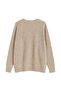6953 Women's Oversize Wool Blend Premium Heart Embroidered Cardigan Beige - 2