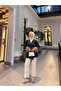 Women's Belted Fur Detailed Dark Denim Blue Jacket - 5