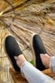 Ch305 Men's Casual Laceless Straw Sole Knitwear Classic Shoes Tht - Black - 4