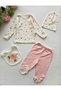 100% Cotton Newborn Baby Girl 4 Piece Hospital Discharge Set - 3